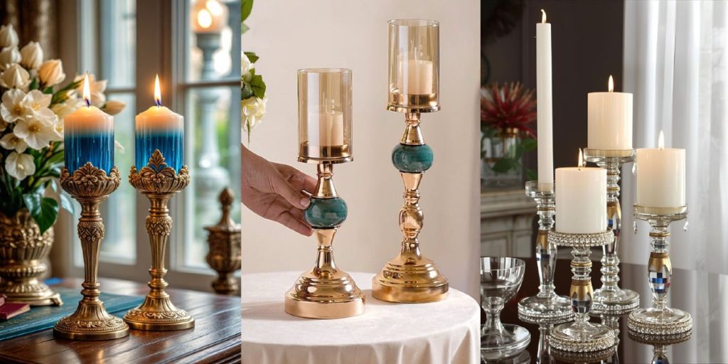 جدیدترین شمعدان‌های کلاسیک پینترستی | دکوری لوکس برای روی میز و کنسول