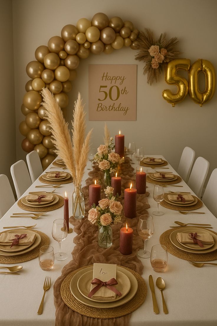 چیدمان میز شام برای تولد