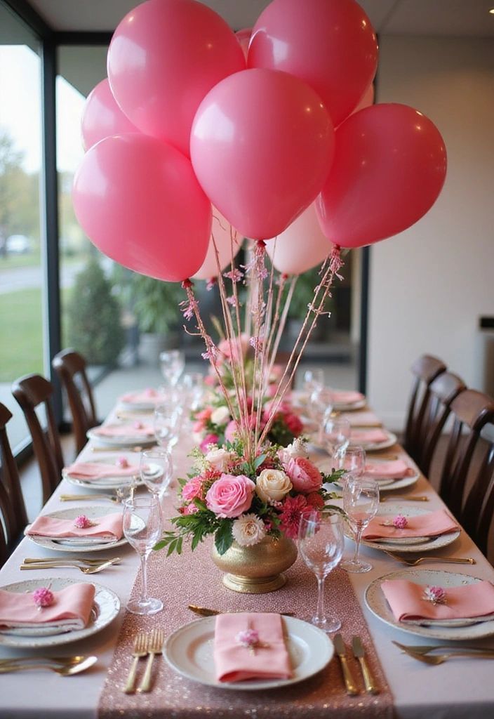 چیدمان میز شام برای تولد