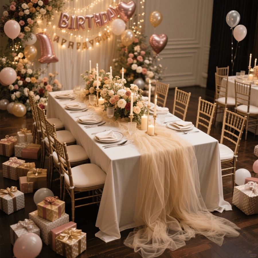 چیدمان میز شام برای تولد