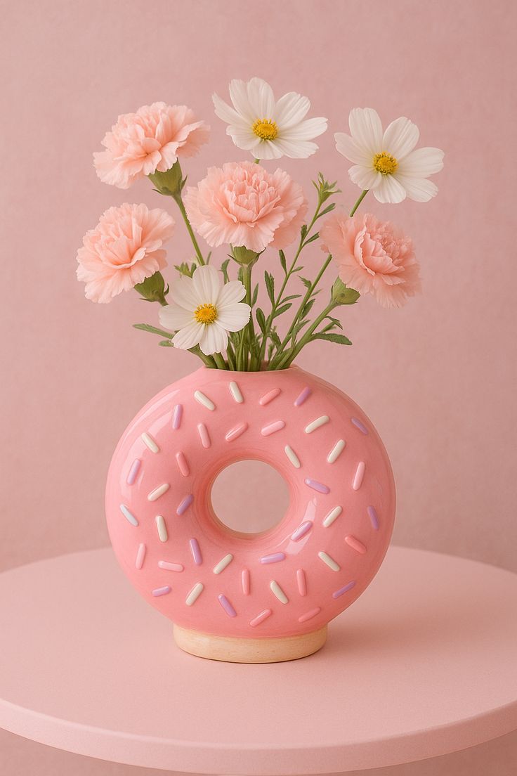 گلدان پینترستی طرح دونات