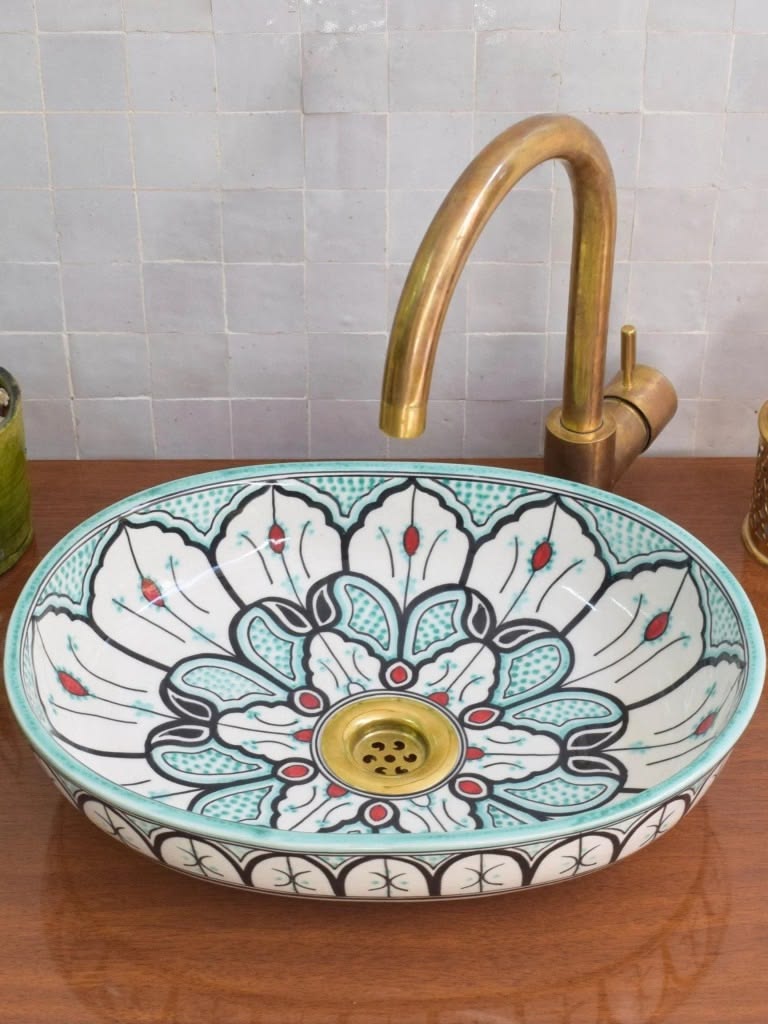 روشویی سرامیکی طرحدار