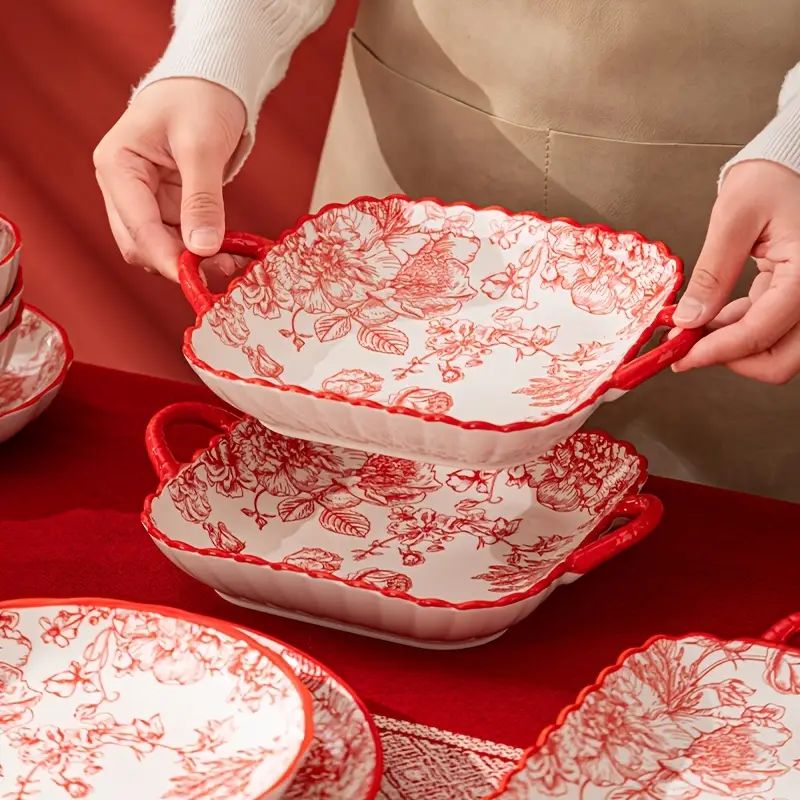 ظروف گل قرمز