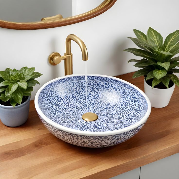 روشویی سرامیکی طرحدار