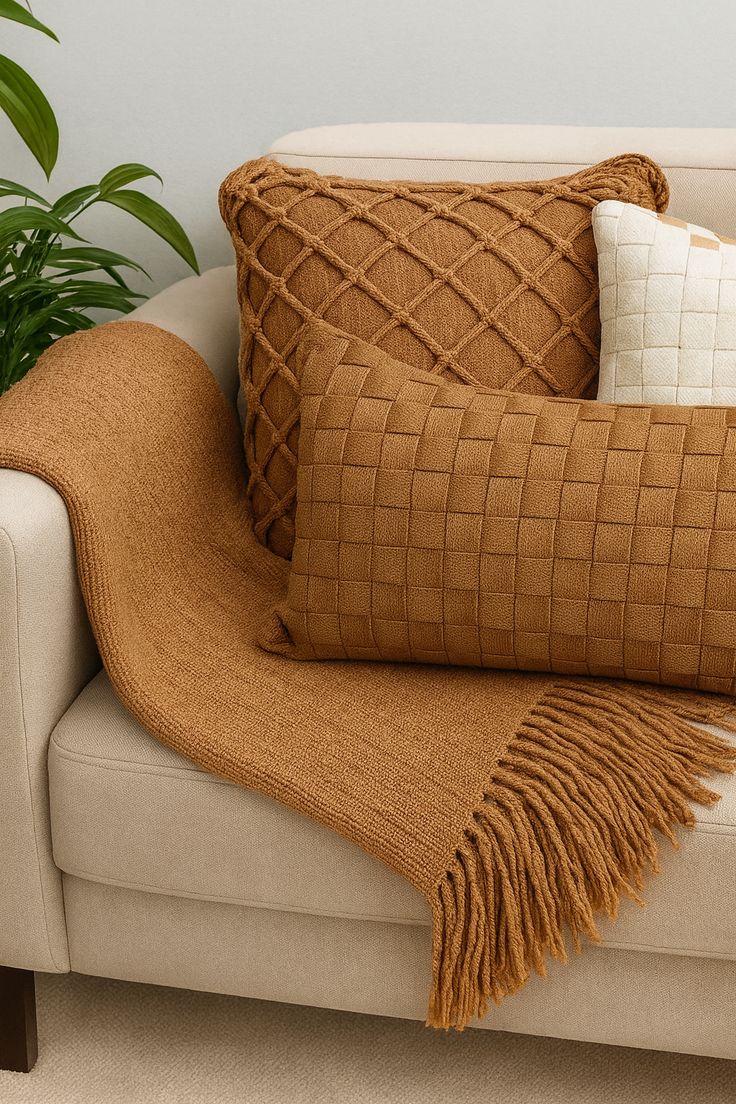 کوسن و شال مبل ست