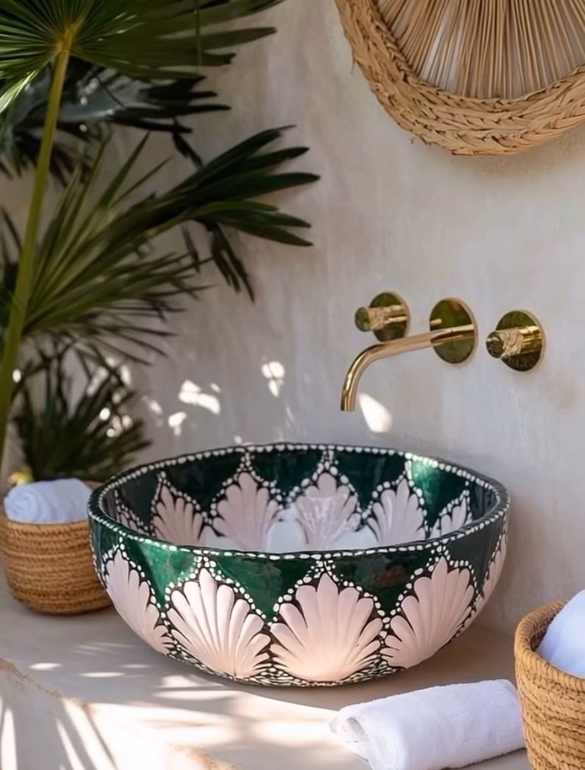 روشویی سرامیکی طرحدار