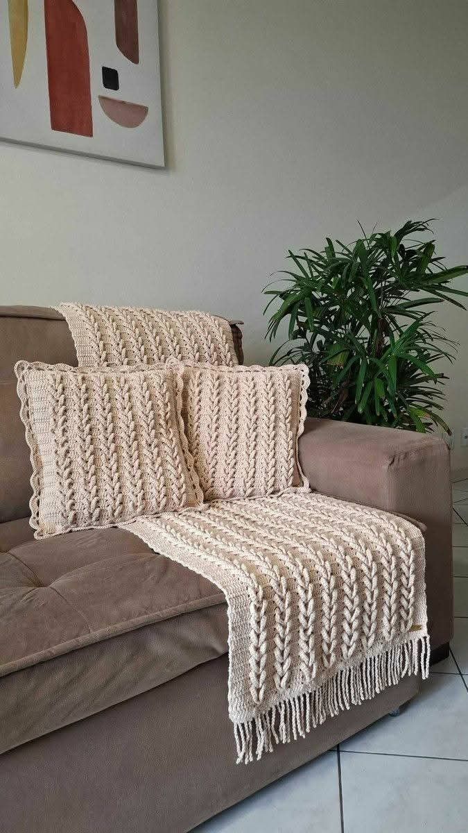 کوسن و شال مبل ست