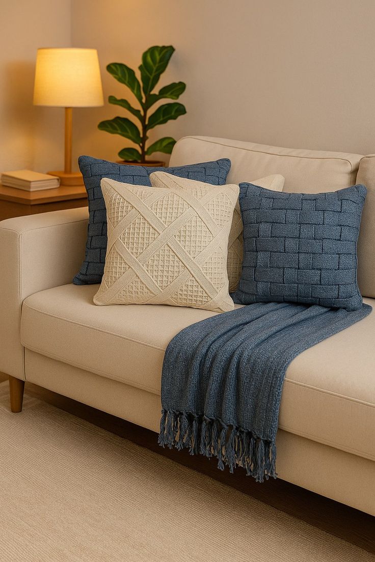 کوسن و شال مبل ست