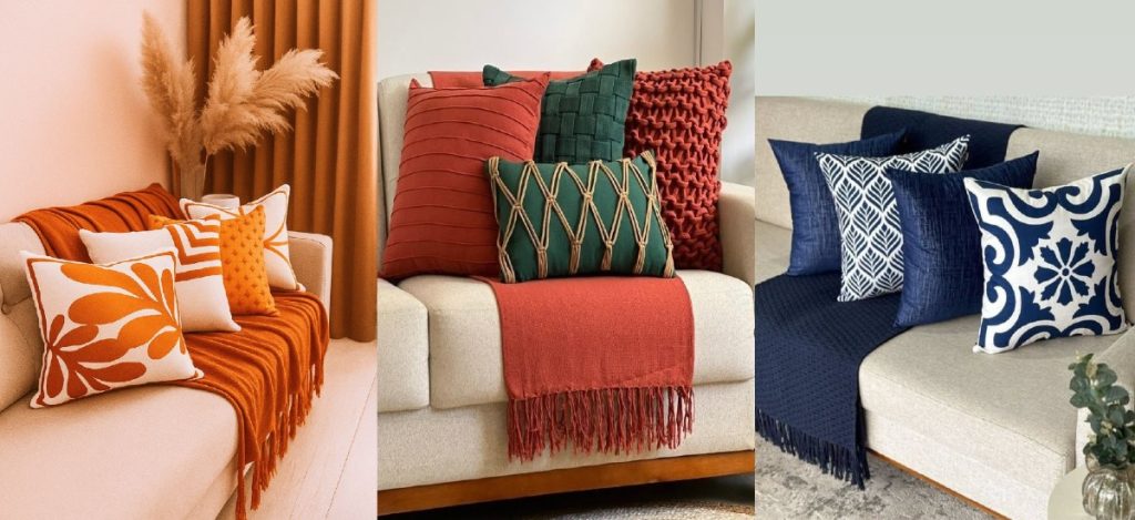 ۲۸ مدل کوسن و شال مبل ست | با هزینه خیلی کم دکور خونه‌ت رو خاص کن!