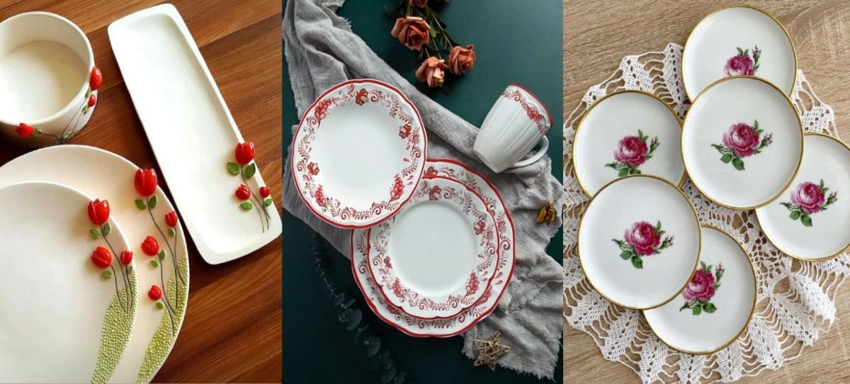 ظرف گل قرمز