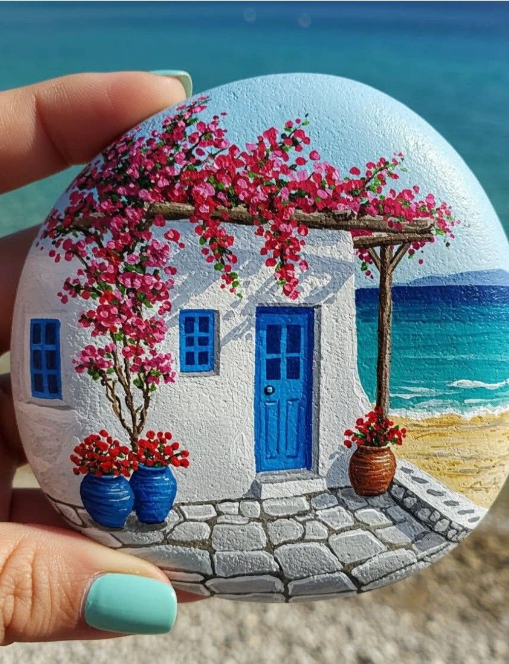 نقاشی سه بعدی روی سنگ