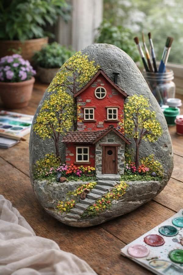 نقاشی سه بعدی روی سنگ