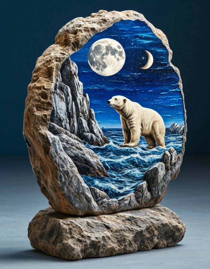 نقاشی سه بعدی روی سنگ