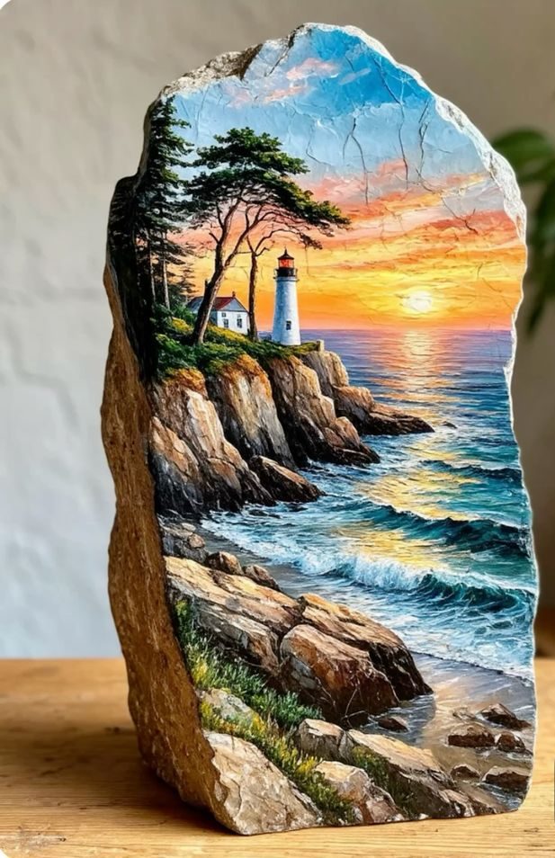 نقاشی سه بعدی روی سنگ