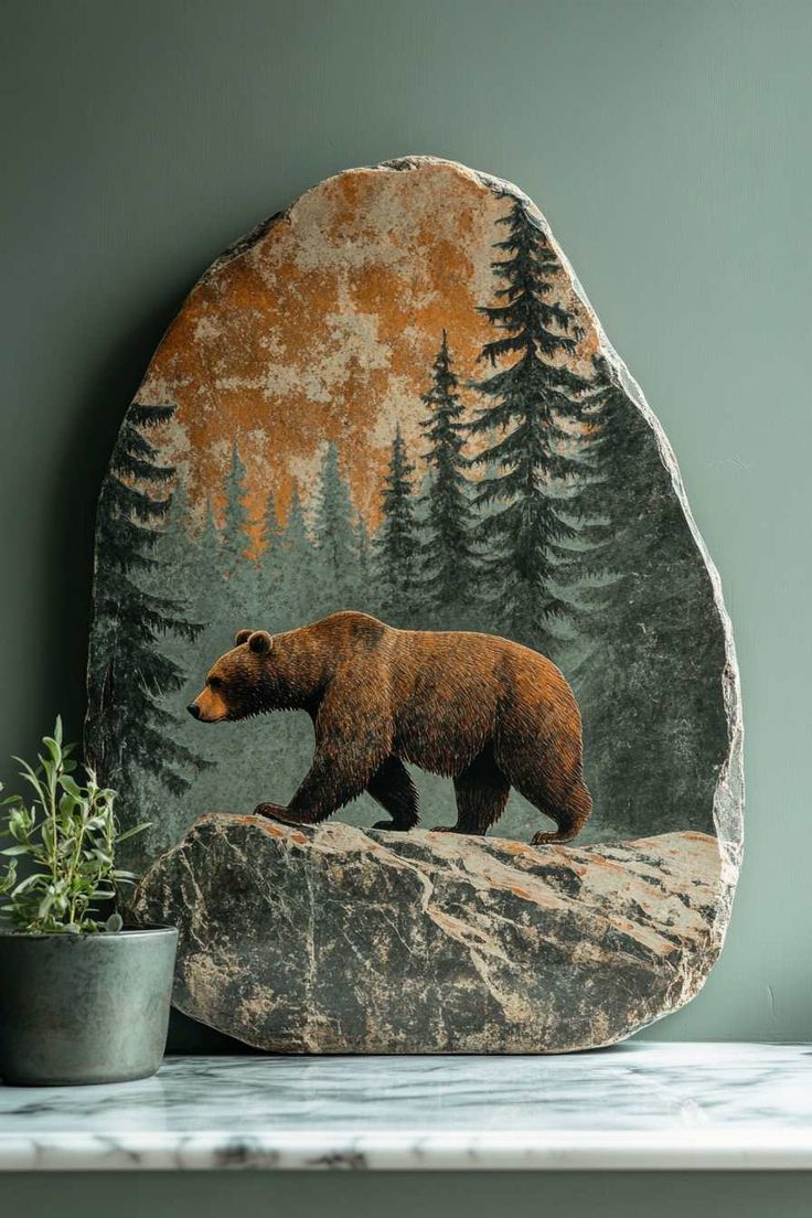 نقاشی سه بعدی روی سنگ