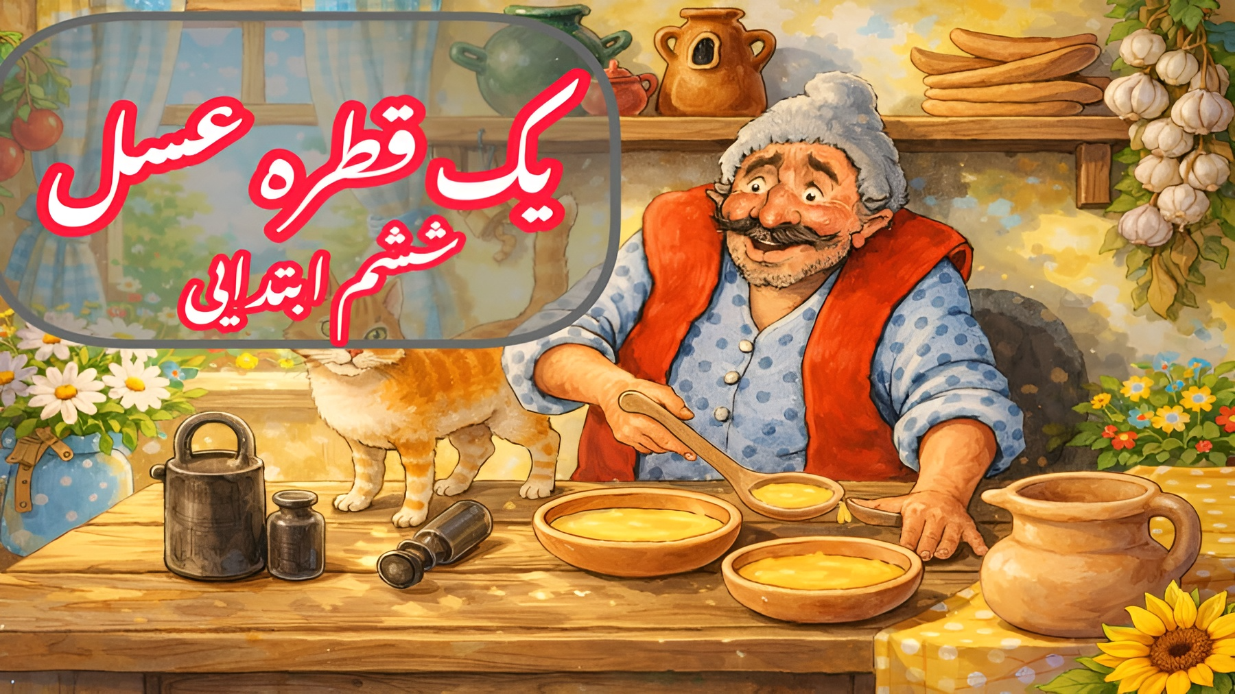 خلاصه داستان یک قطره عسل صوتی با متن، معنی و پاسخ سوالات