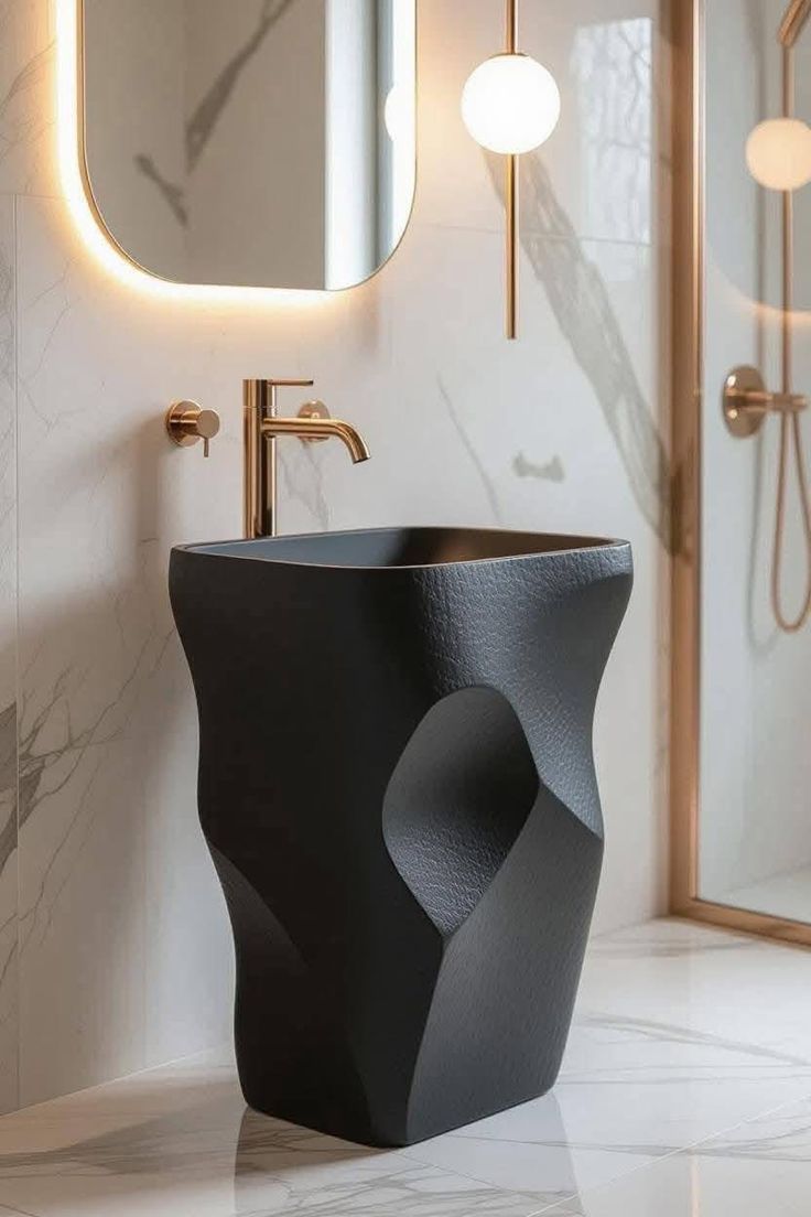 روشویی مشکی طلایی