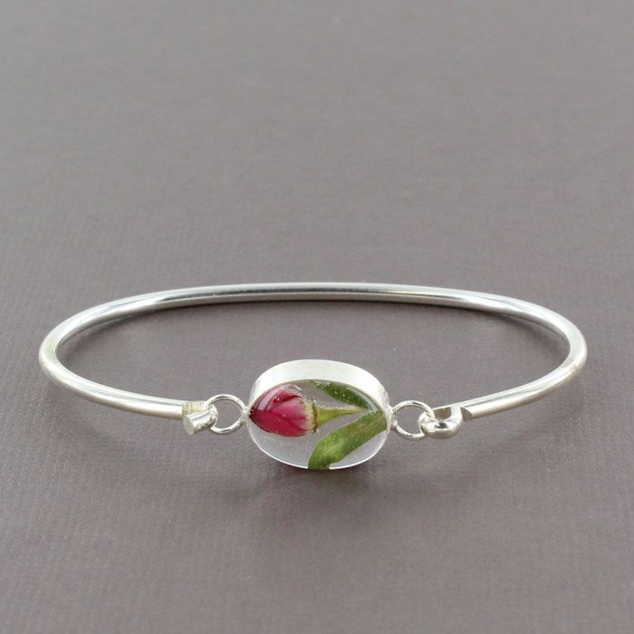 دستبند رزینی گل خشک