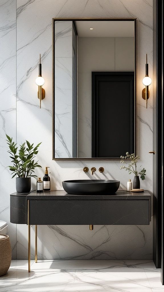 روشویی مشکی طلایی