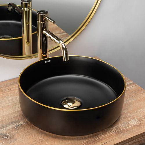 روشویی مشکی طلایی