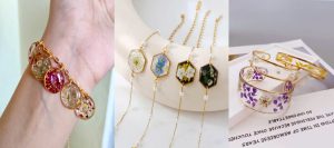 دستبند رزین گل خشک