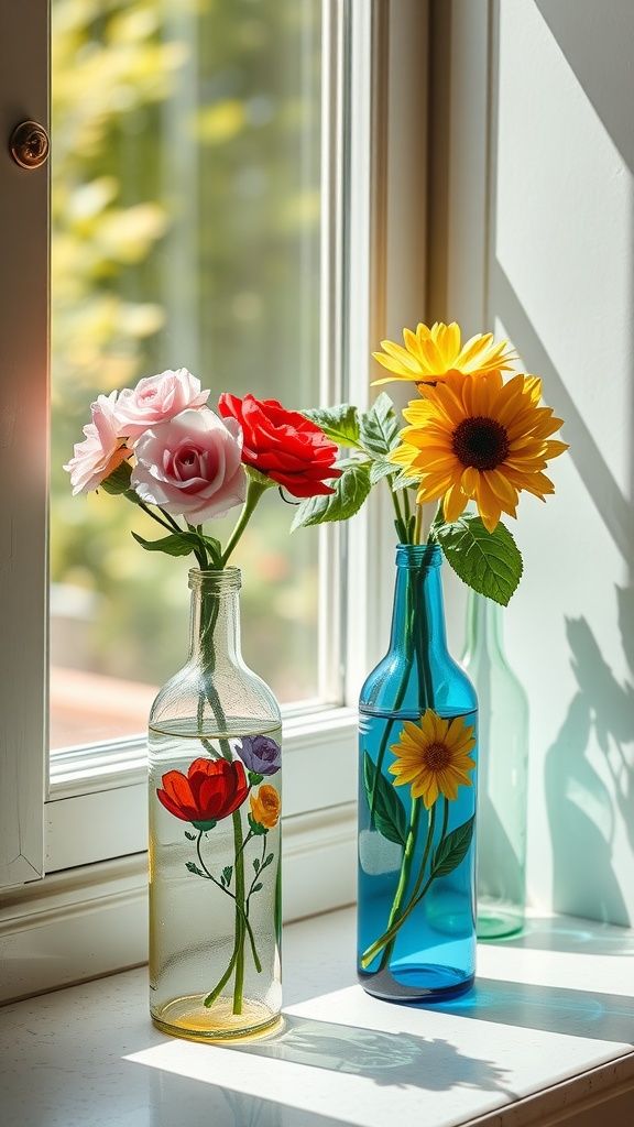 نقاشی روی شیشه نوشابه