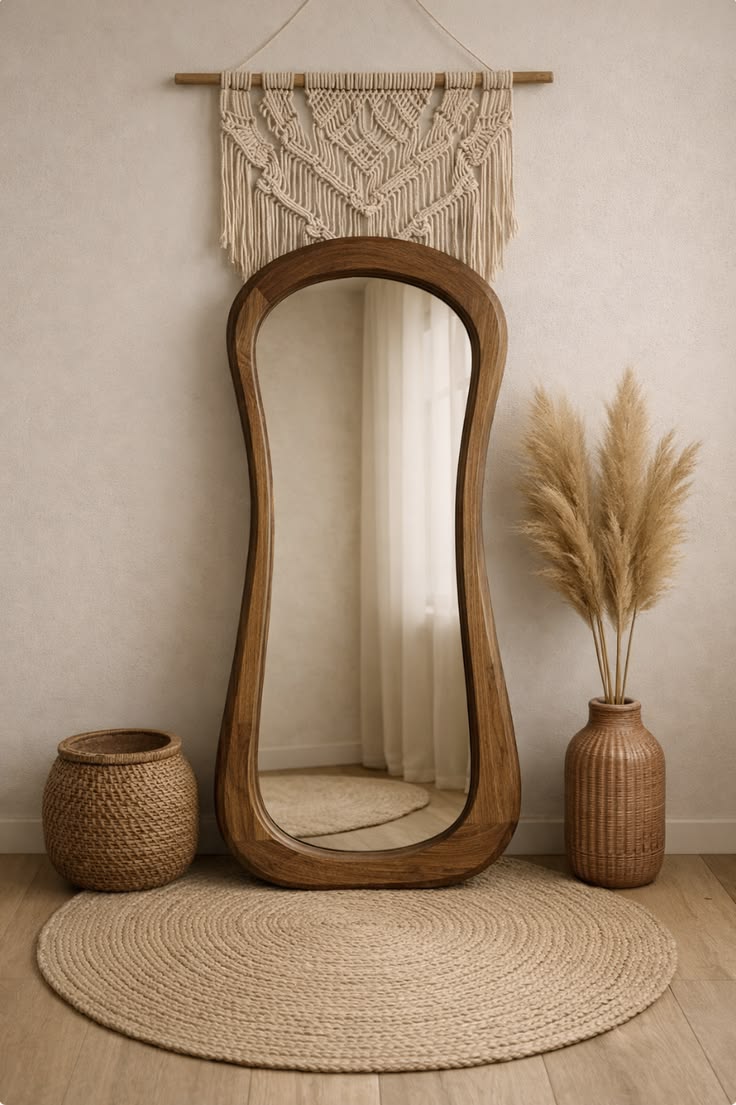 دکور کنار آینه قدی
