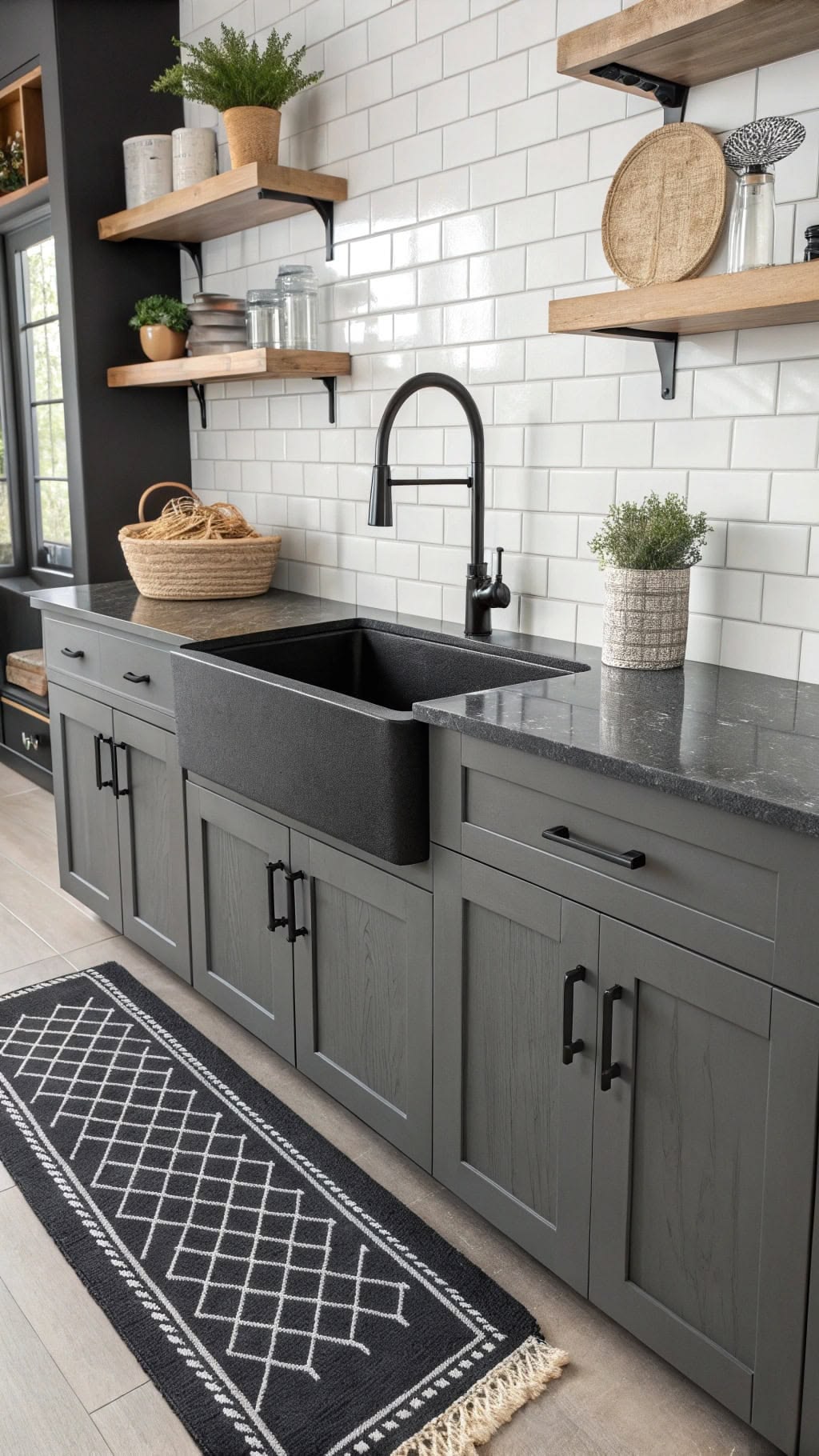 فرش مناسب کابینت طوسی