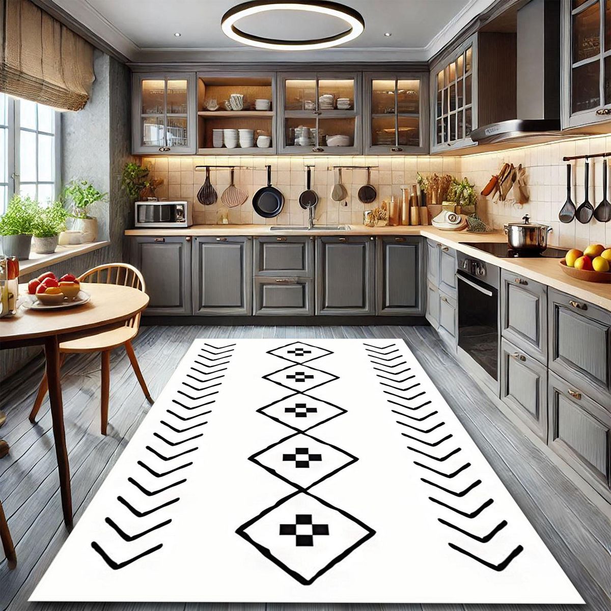 فرش مناسب کابینت طوسی