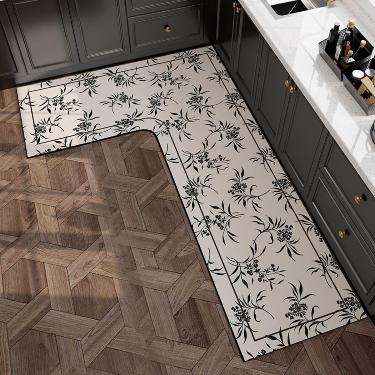 فرش مناسب کابینت طوسی