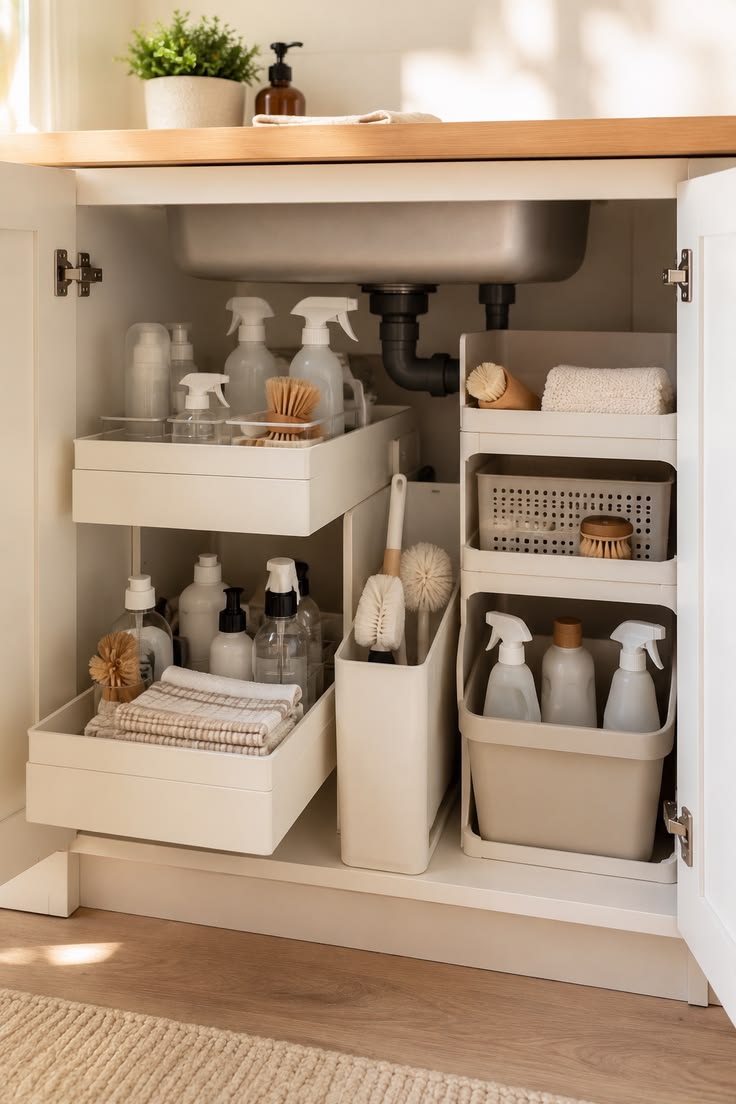 چیدمان کابینت زیر سینک