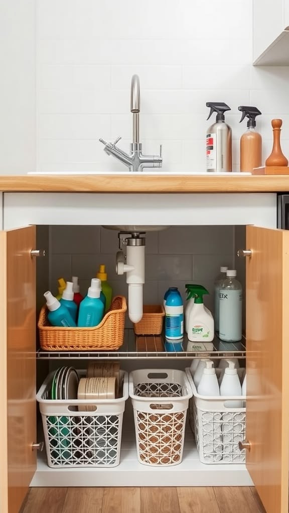 چیدمان کابینت زیر سینک