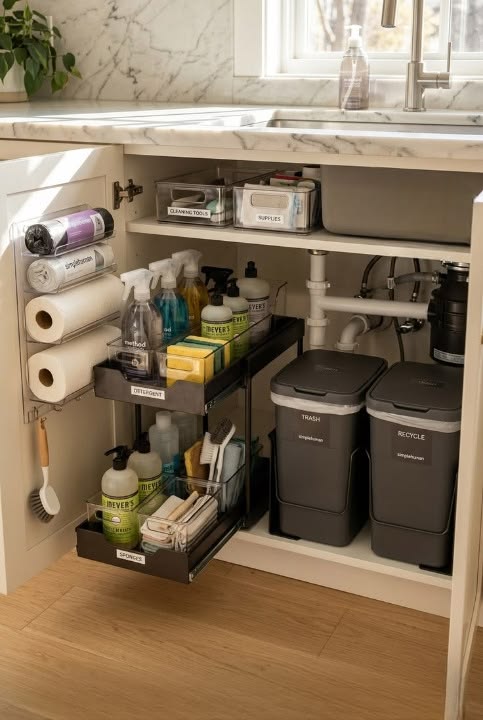 چیدمان کابینت زیر سینک