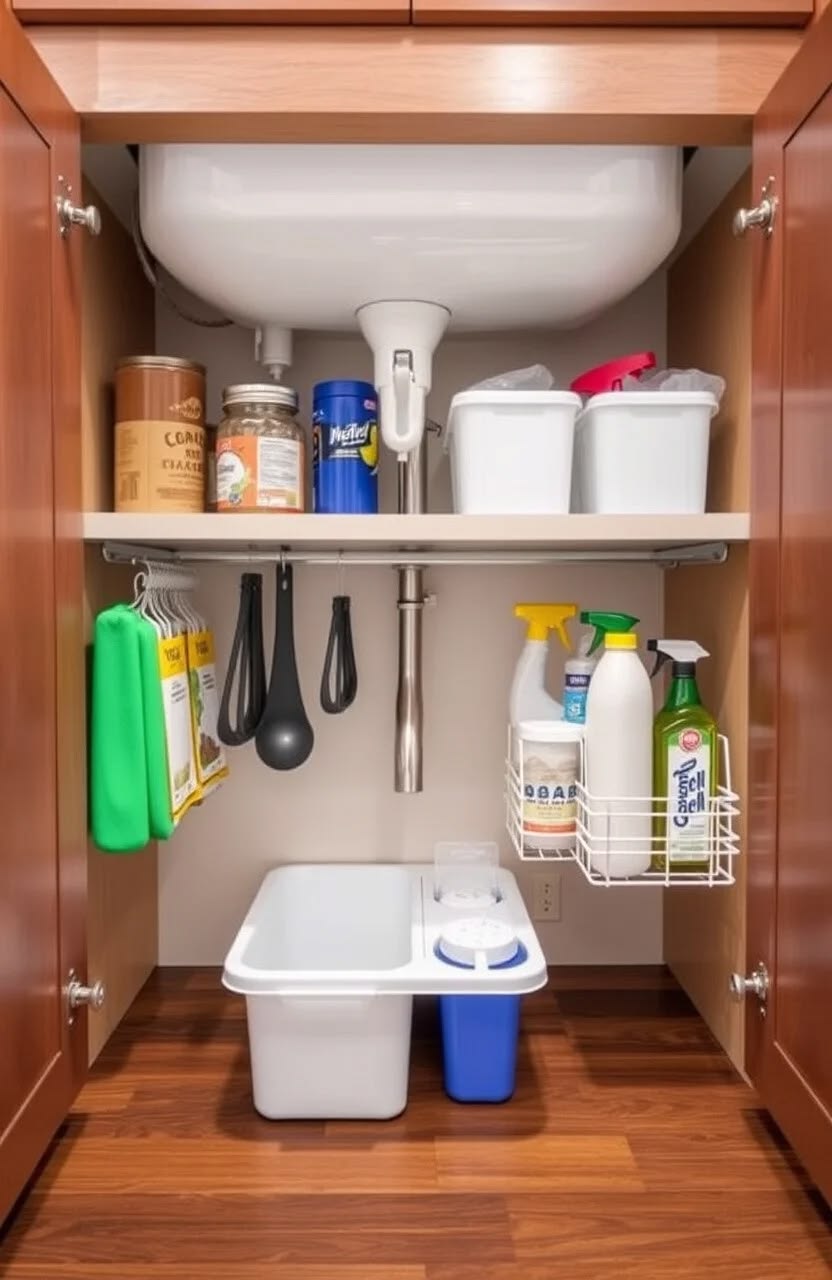 چیدمان کابینت زیر سینک