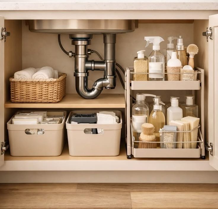 چیدمان کابینت زیر سینک