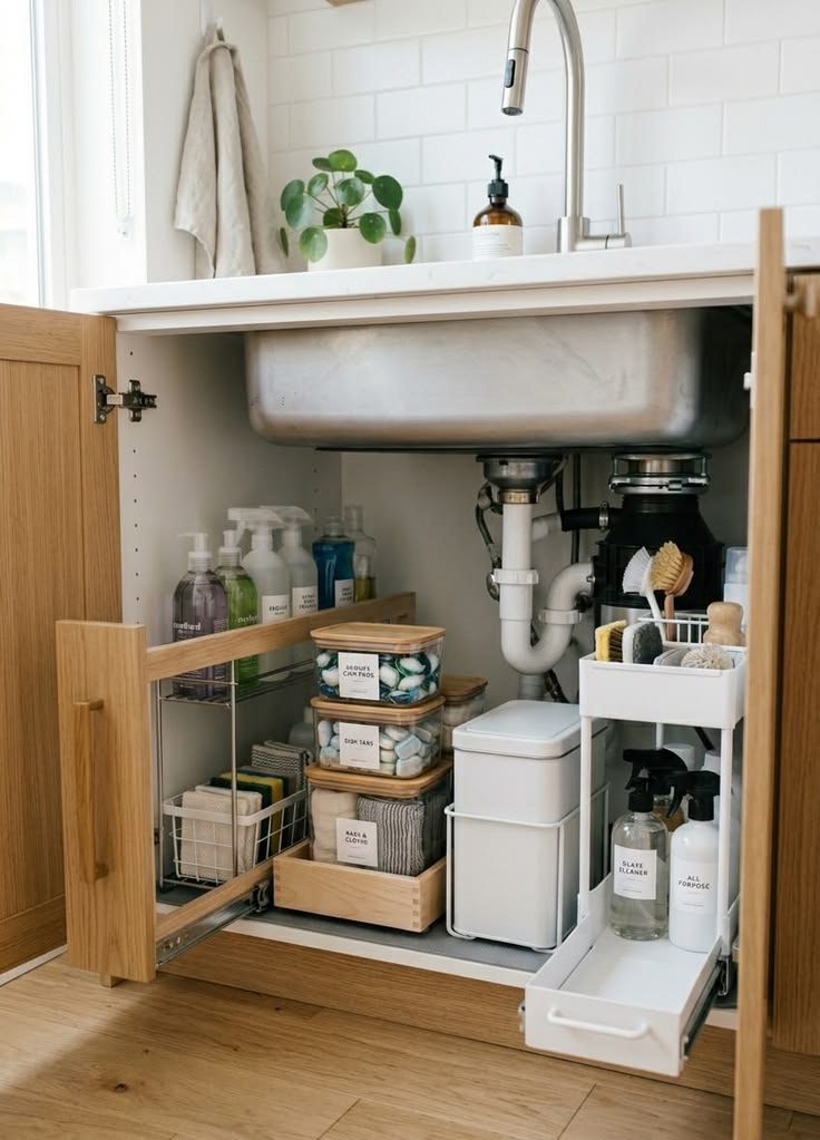 چیدمان کابینت زیر سینک