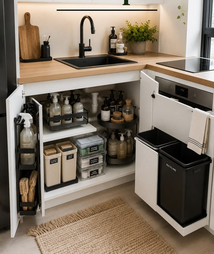 چیدمان کابینت زیر سینک