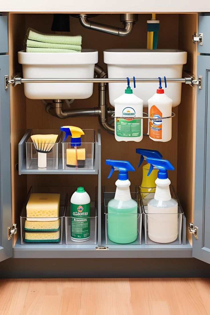 چیدمان کابینت زیر سینک