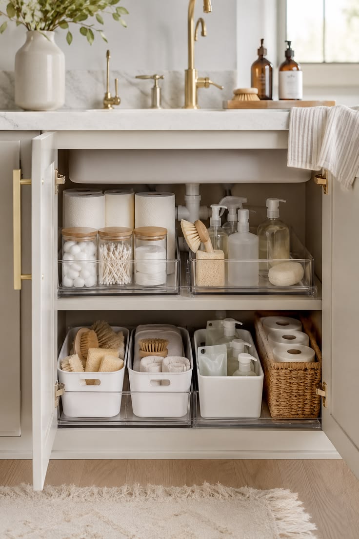 چیدمان کابینت زیر سینک