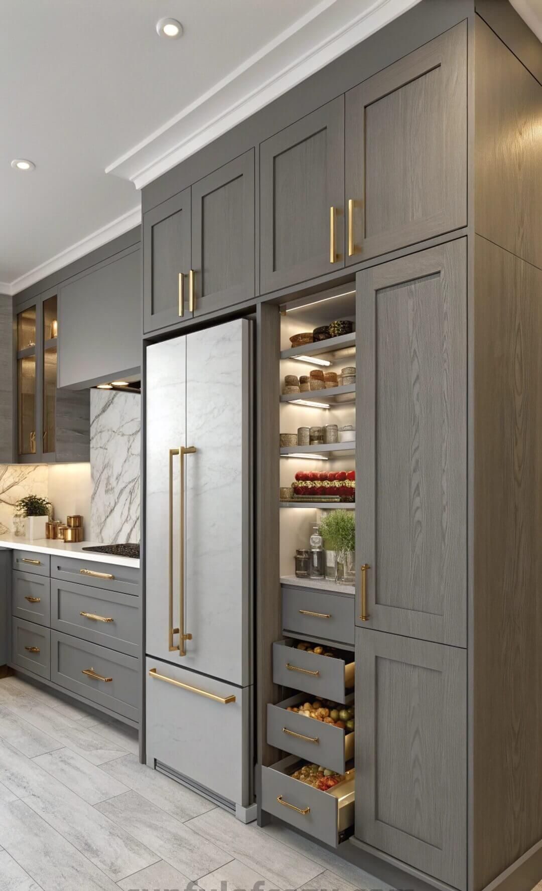 فضای کابینت بندی کنار یخچال