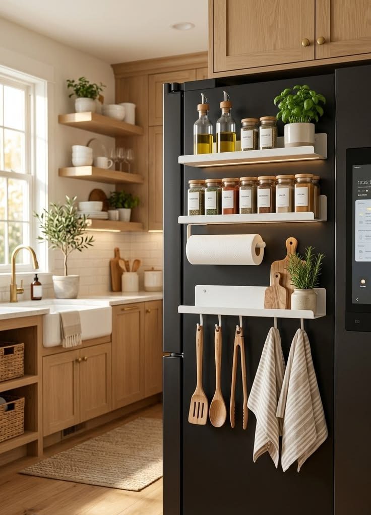 فضای کابینت بندی کنار یخچال
