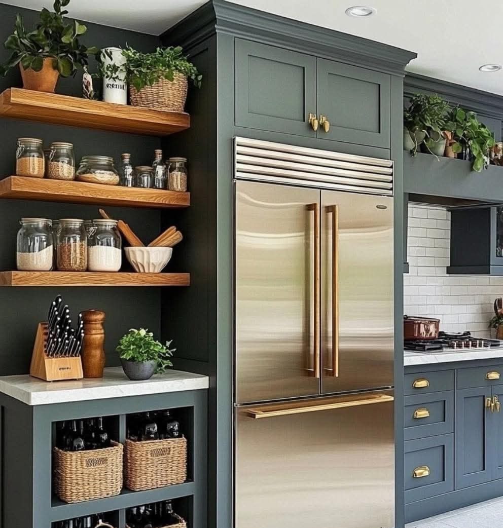 فضای کابینت بندی کنار یخچال