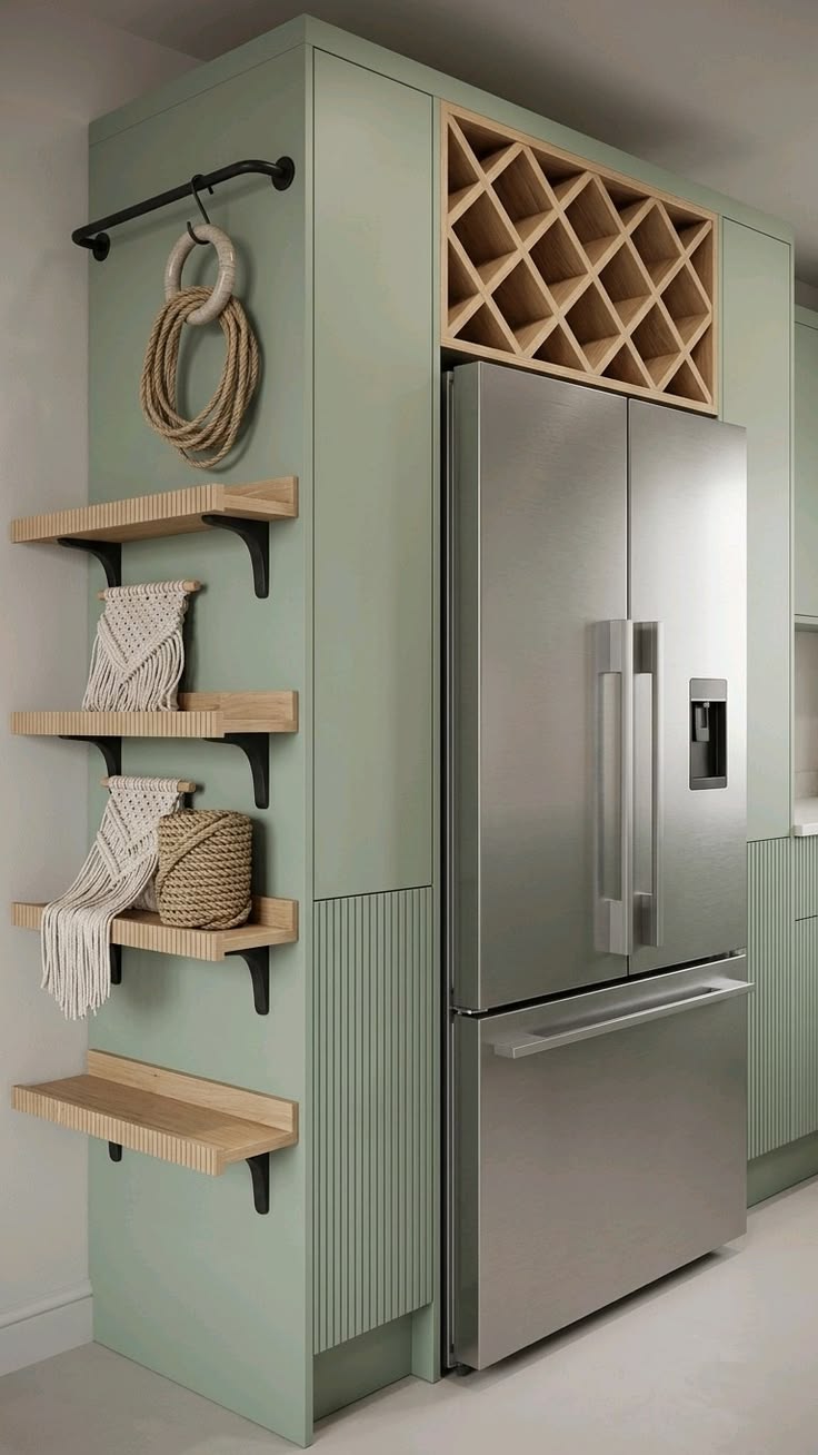فضای کابینت بندی کنار یخچال