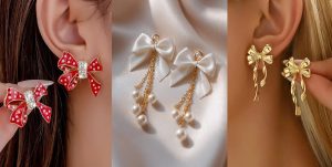 گوشواره پاپیون فانتزی