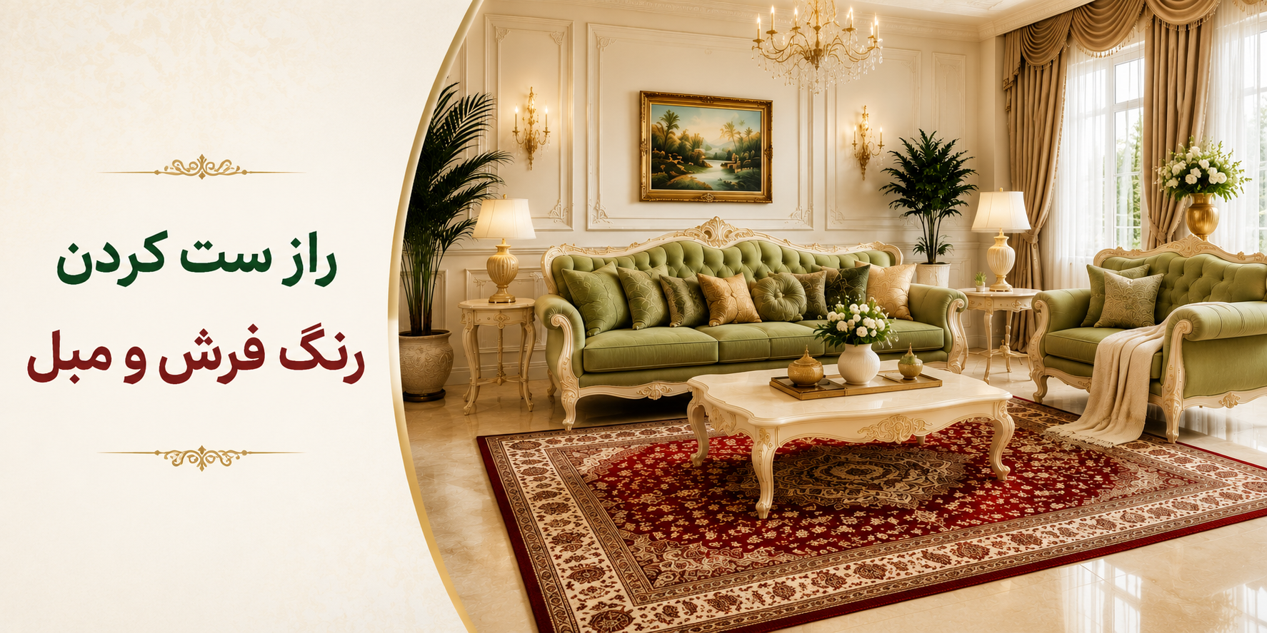 راز ست کردن رنگ فرش با مبل