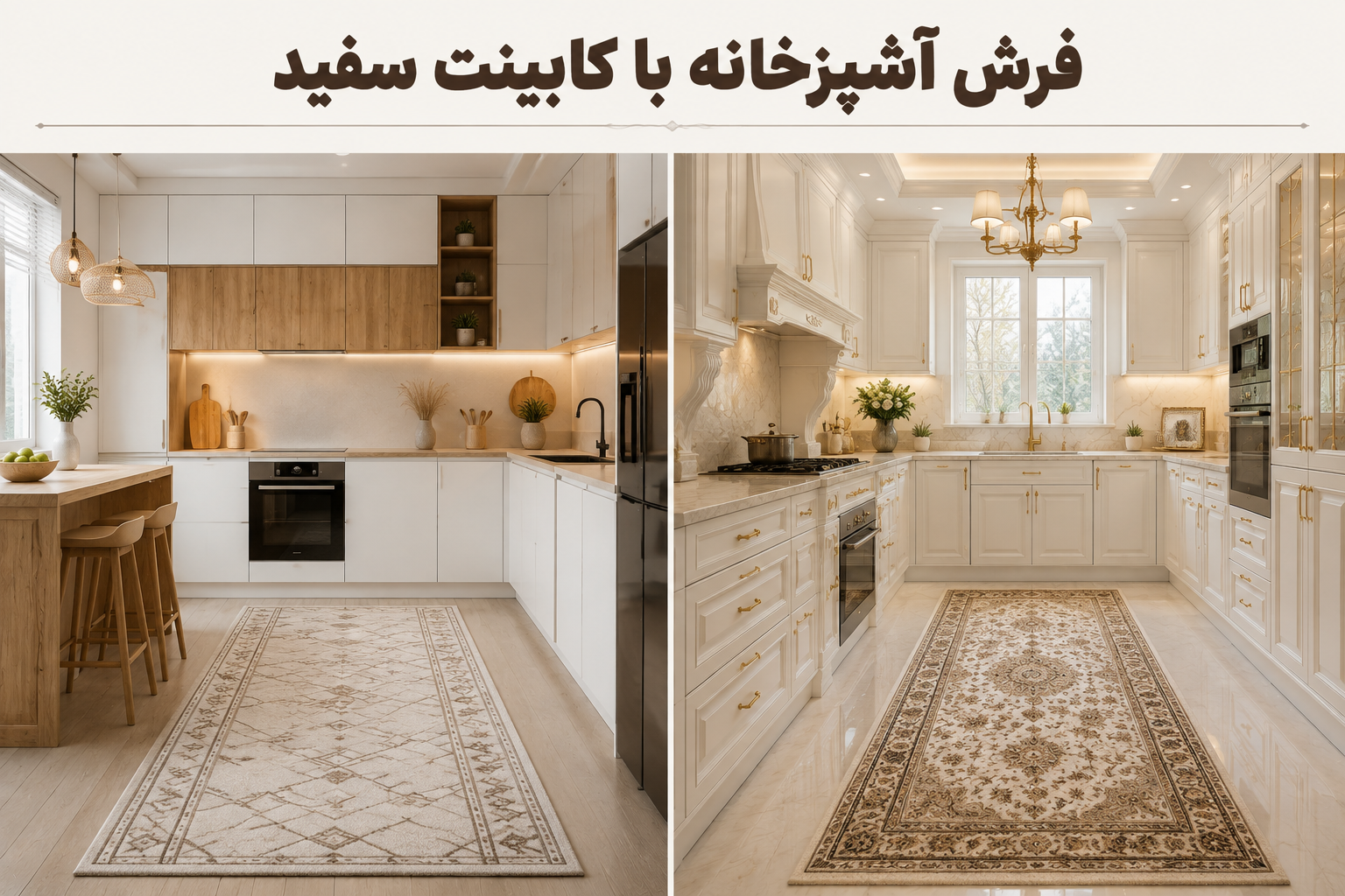 فرش با کابینت سفید
