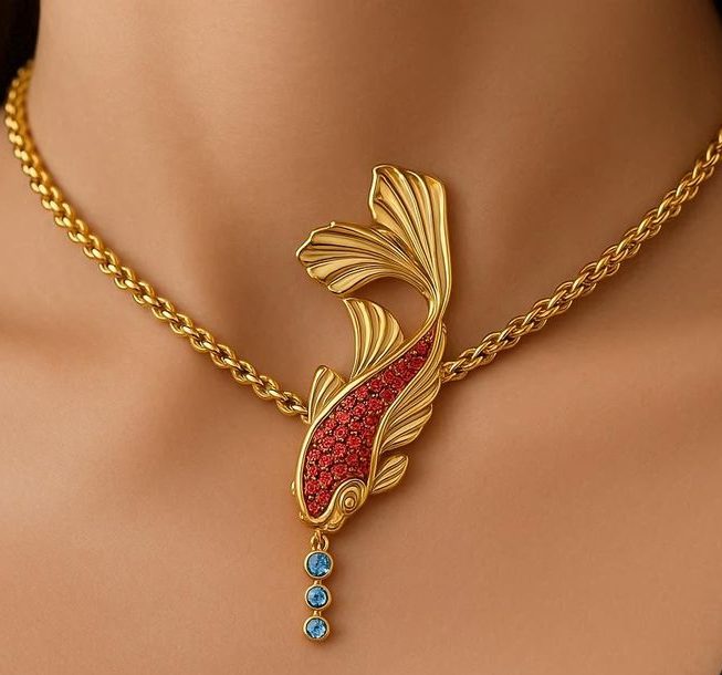 گردنبند طرح ماهی