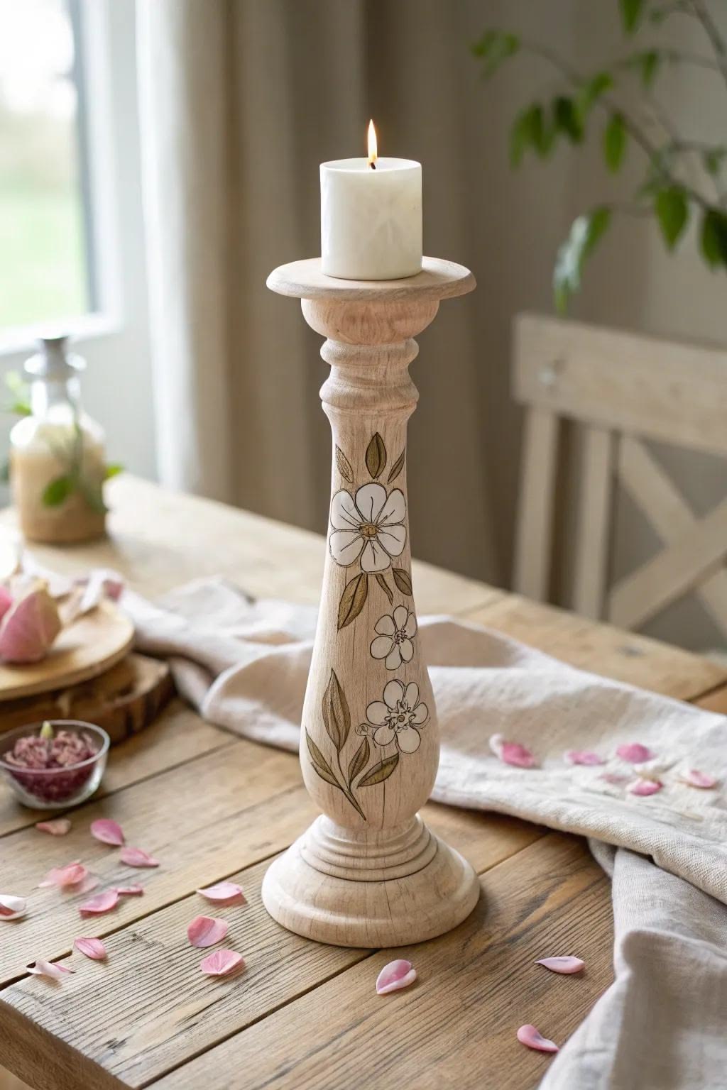 هولدر چوبی شمع