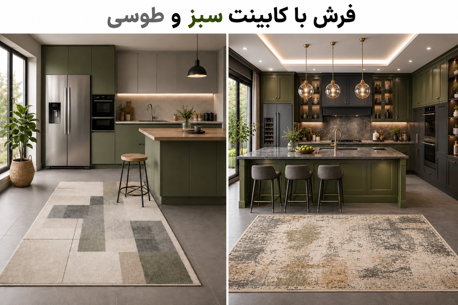 فرش برای کابینت سبز