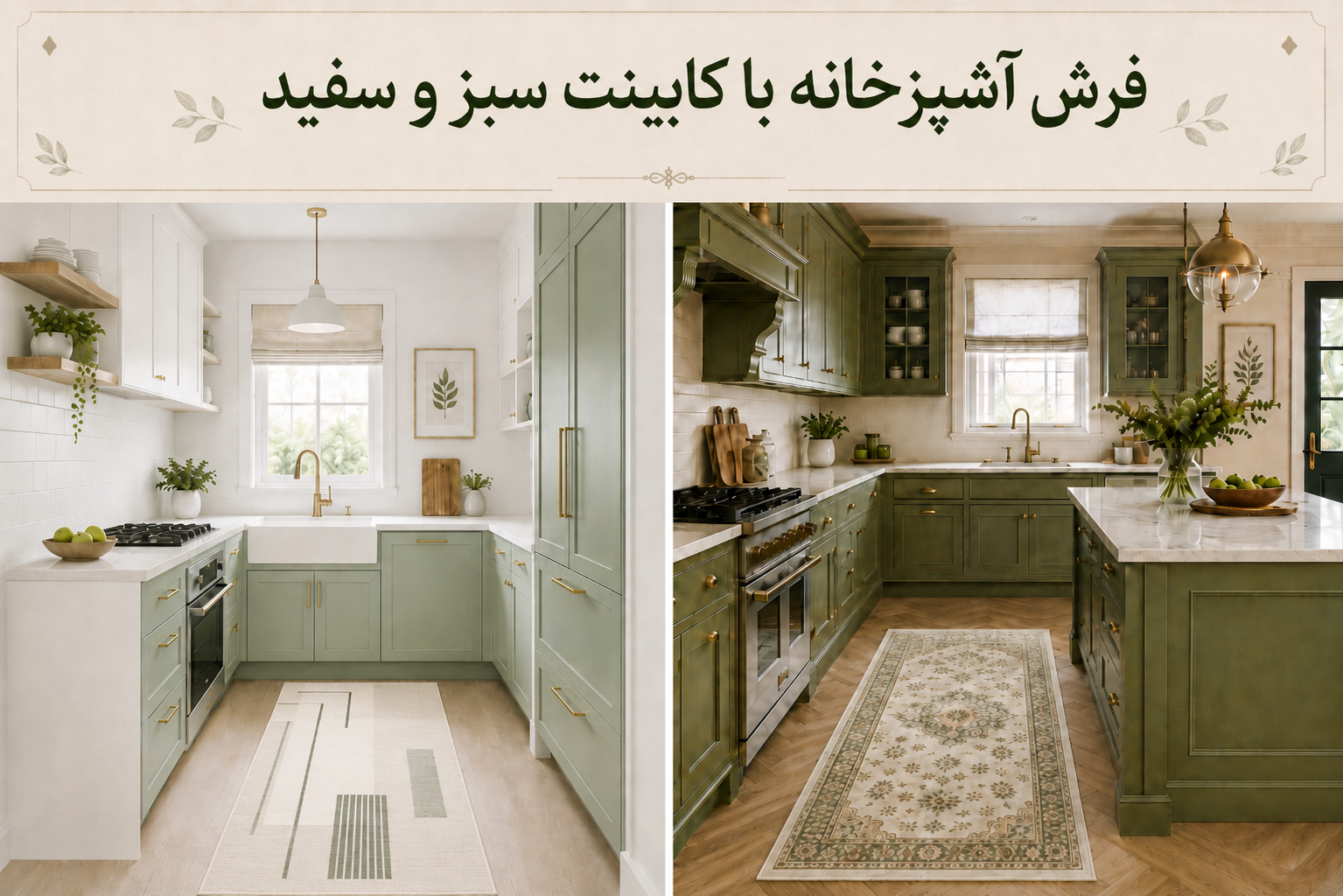 فرش آشپزخانه سبز